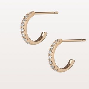 Aurate 14k diamond huggies! perfect used condition